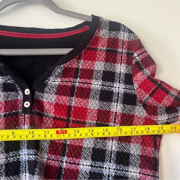 Nautica Red Black Plaid Thermal Pajama Set Women’s Size Medium Holiday Christmas - Picture 7 of 16